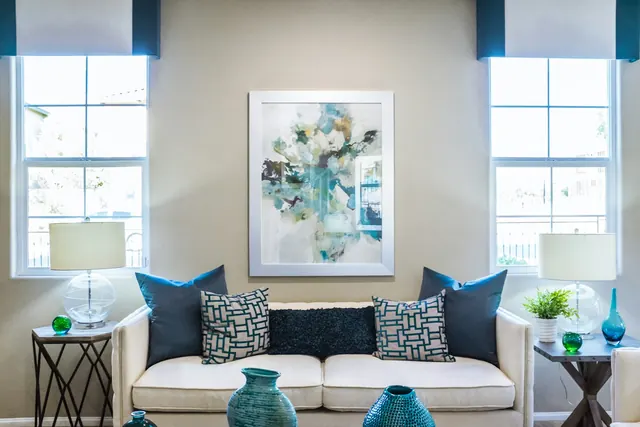 Styled living room staged for incoming guests